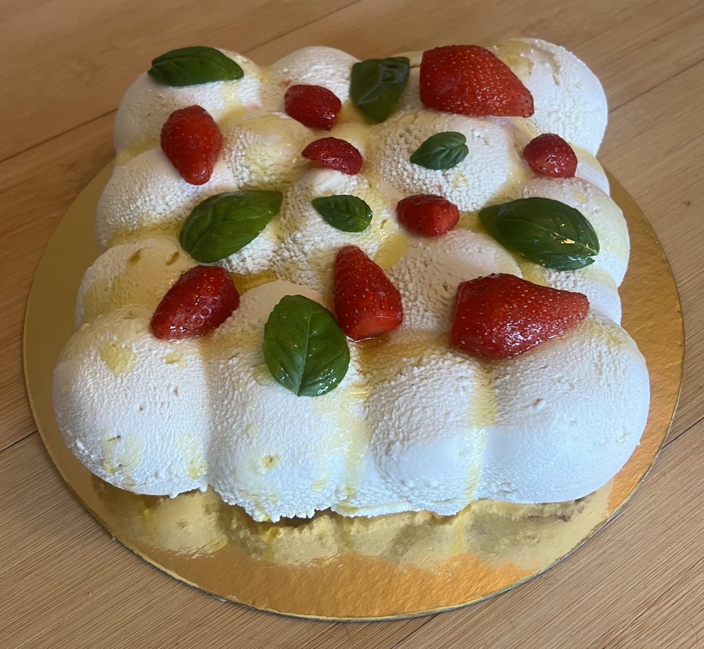 Entremet fraise huile d’olive 🌿